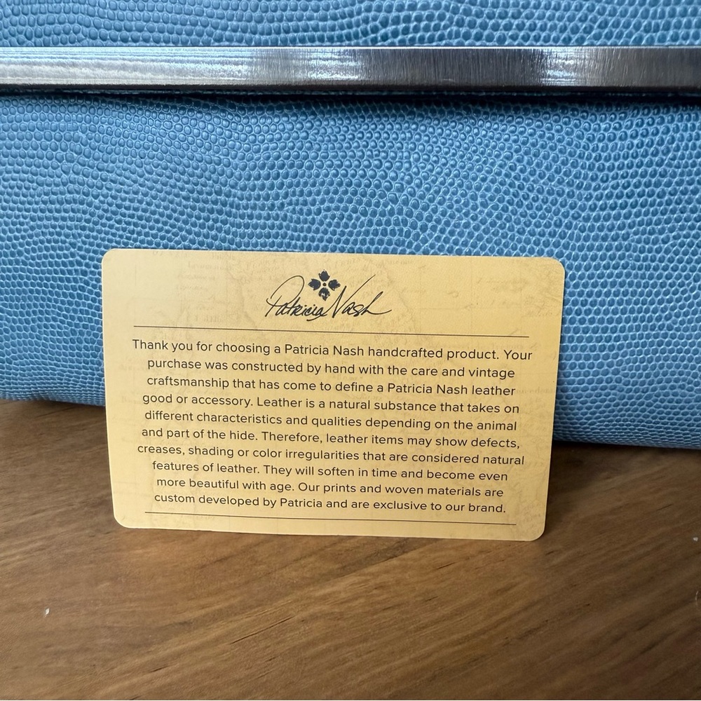 Patricia Nash Sky Blue Satchel with Silver Trim - Picture 13 of 14